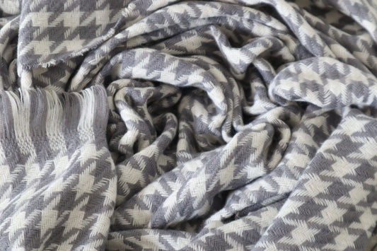 Houndstooth Scarf - Storm Cloud