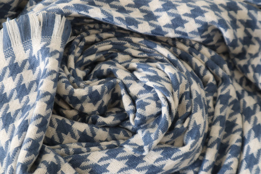 Houndstooth Scarf - Bright Navy