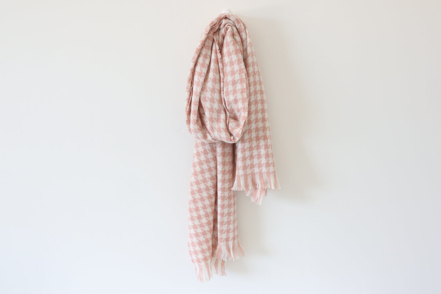 Houndstooth Scarf - Dusted Rose